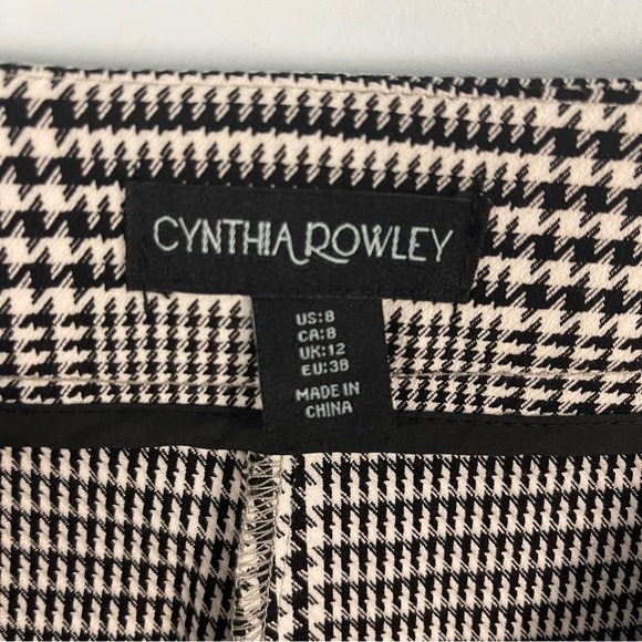 CYNTHIA ROWLEY Houndstooth High Rise Straight Leg Trouser Pants 8, 12 - Picture 16 of 16